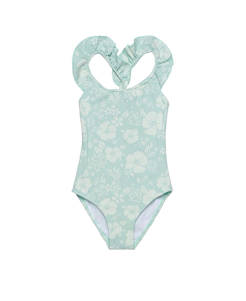 Gottex Kids Girls' California Dreams Textured Square Neck Ruffle One Piece - Little Kid, Big Kid