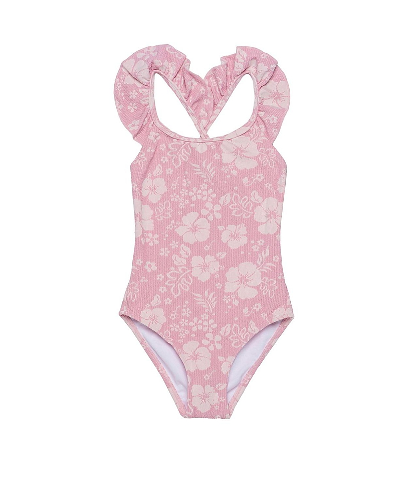 Gottex Kids Girls' California Dreams Textured Square Neck Ruffle One Piece - Little Kid, Big Kid