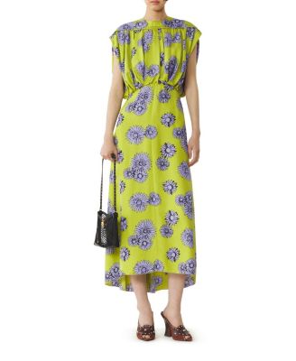  Printed Silk Midi Dress