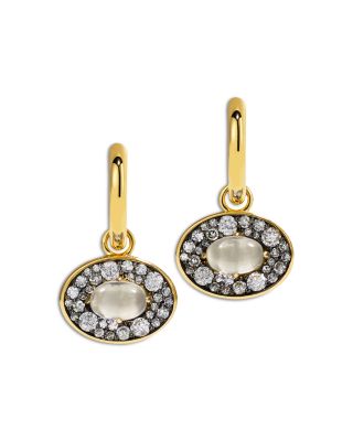 By Pariah 14K Yellow Gold Reverie White Topaz & Diamond Dangle Hoop Earrings