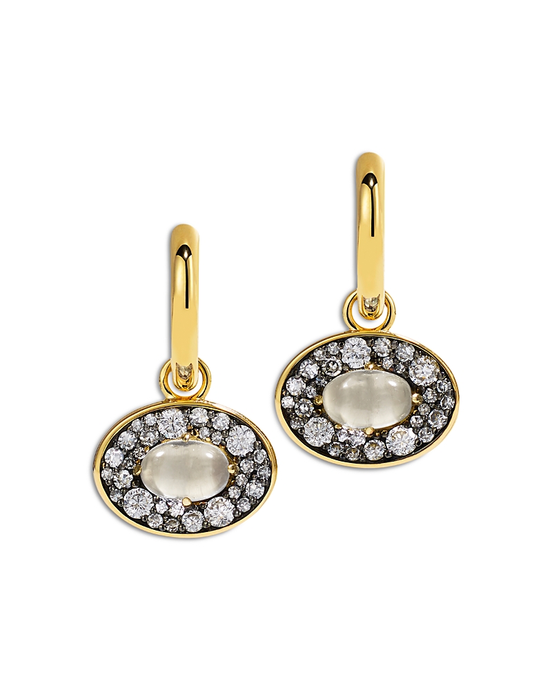 By Pariah 14K Yellow Gold Reverie White Topaz & Diamond Dangle Hoop Earrings