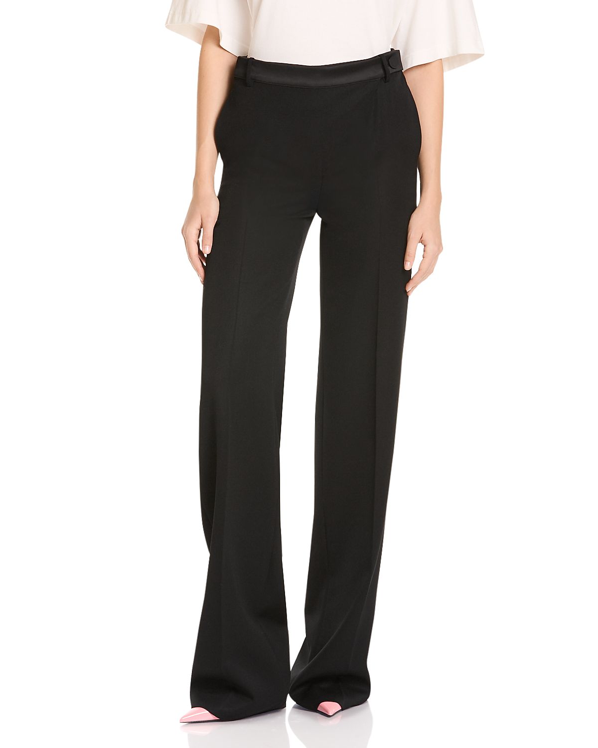 The Attico Wrap Waist Wool Tuxedo Pants