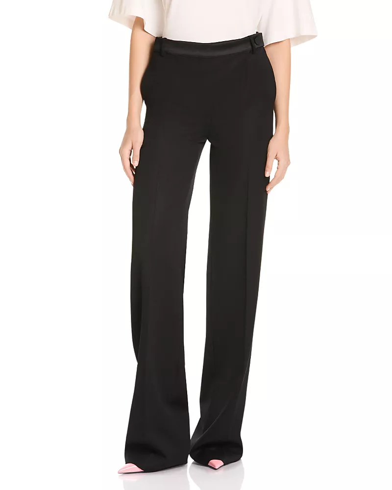 The Attico Wrap Waist Wool Tuxedo Pants