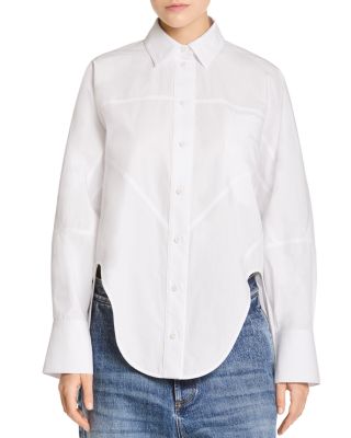Seamed Button Front Shirt