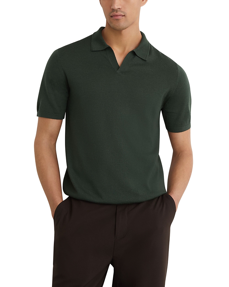 Reiss Duchie Short Sleeve Open Collar Merino Polo Shirt