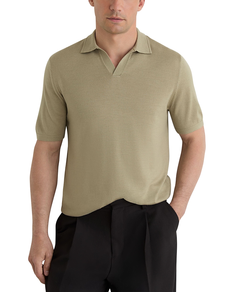 Reiss Duchie Short Sleeve Open Collar Merino Polo Shirt