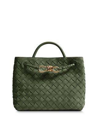 Bottega Veneta Small Andiamo Intrecciato Suede Top Handle Bag
