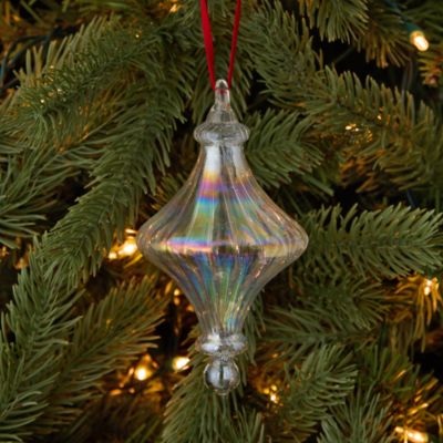 Glass Iridescent Finial Ornament