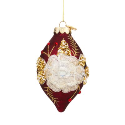 Alice + Olivia Glass Floral Finial Ornament