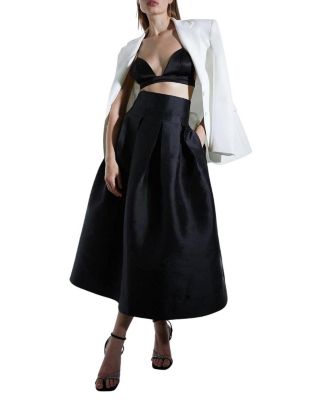 Karen Millen Twill Woven Prom Midi Skirt