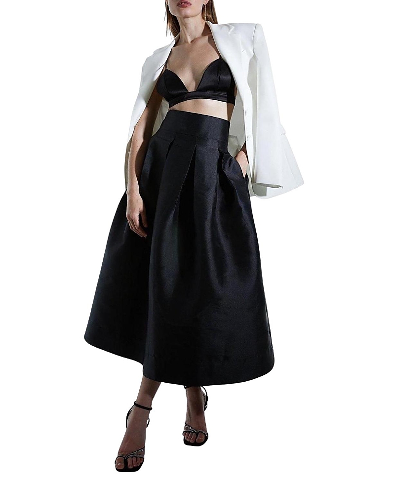 Karen Millen Twill Woven Prom Midi Skirt