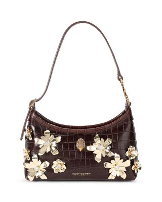 Kurt Medium Flower Detail Embossed Leather Sling Bag  