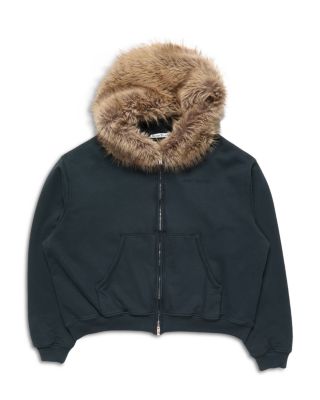 Faux Fur Trim Sweatshirt