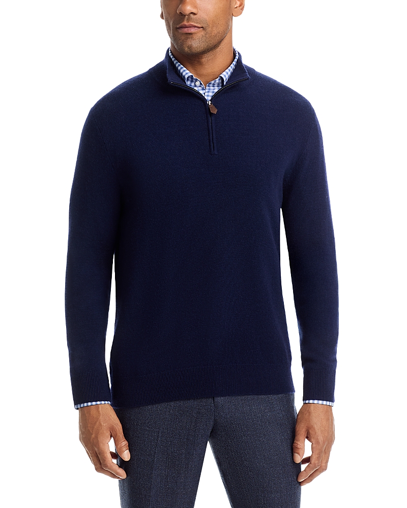 The Men's Store at Bloomingdale's Navy Blue Cashmere Half-Zip Sweater - Exclusive
