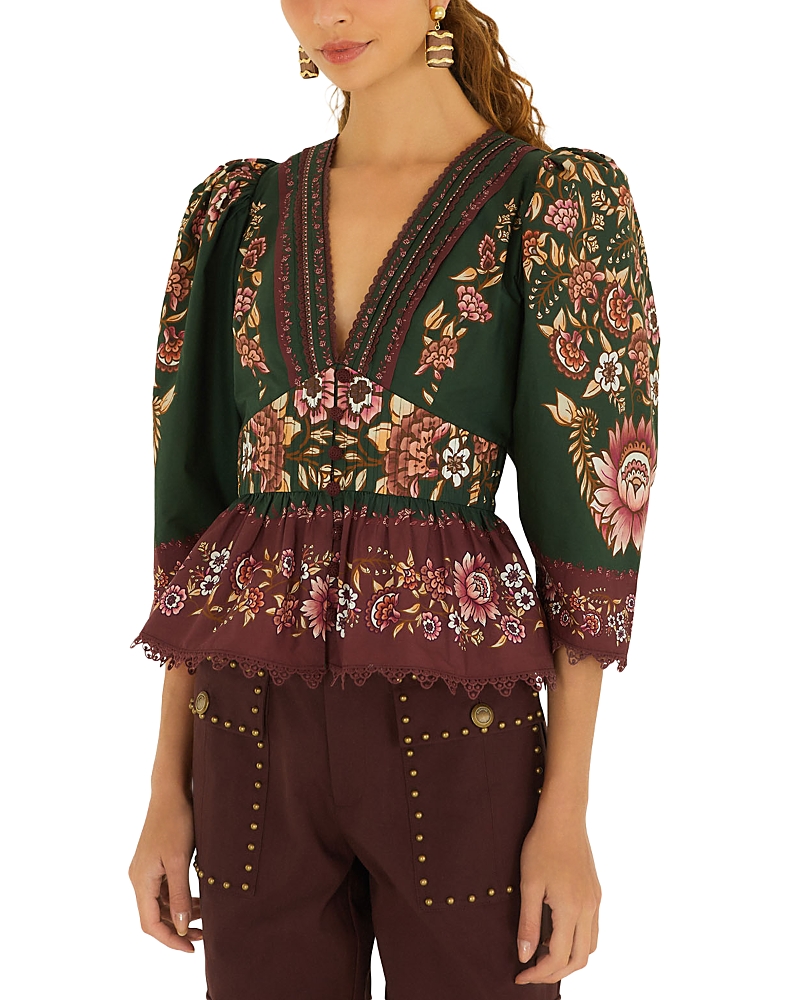 Farm Rio Daniela Cotton Peplum Blouse