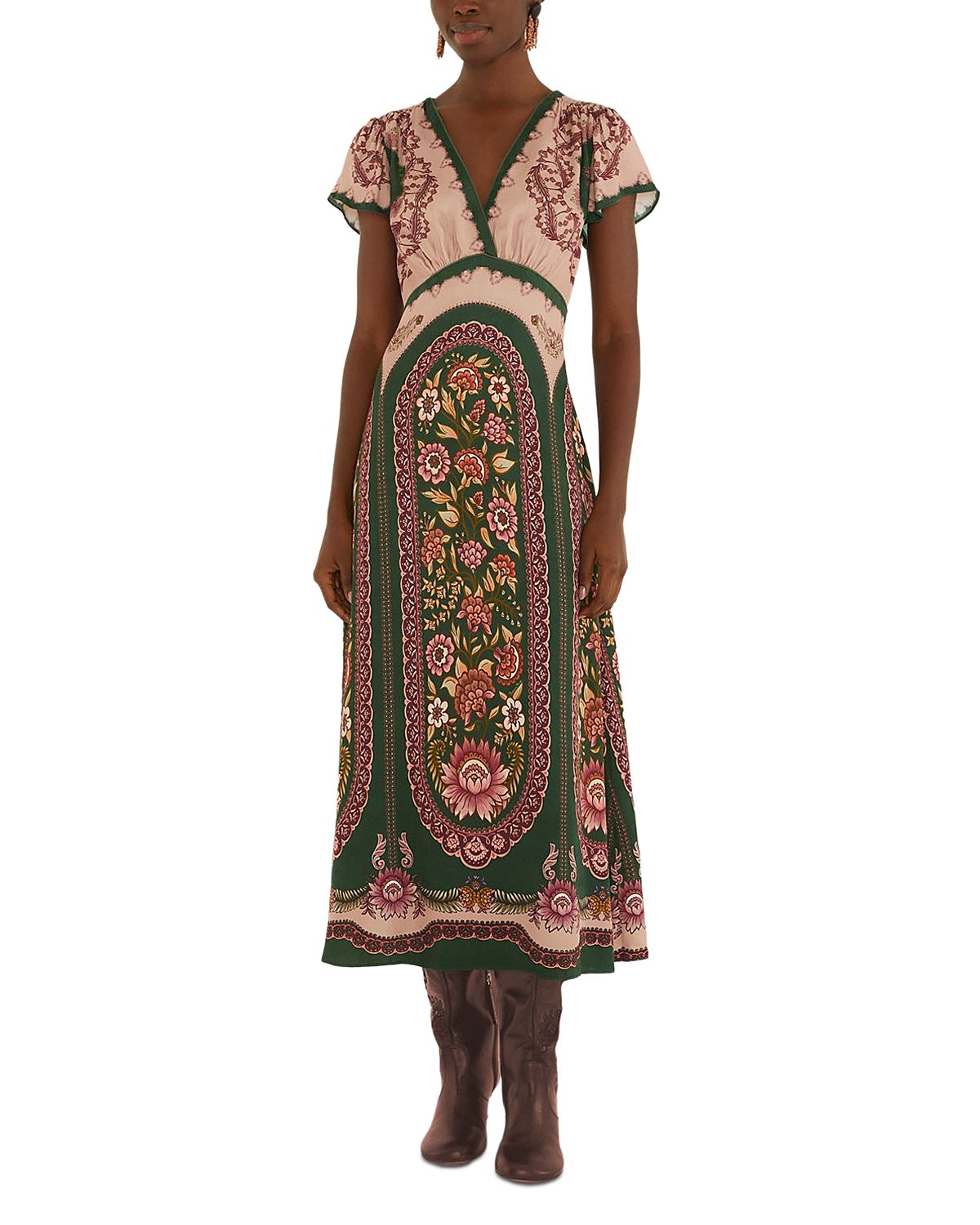 Farm Rio Daniela Green Maxi Dress