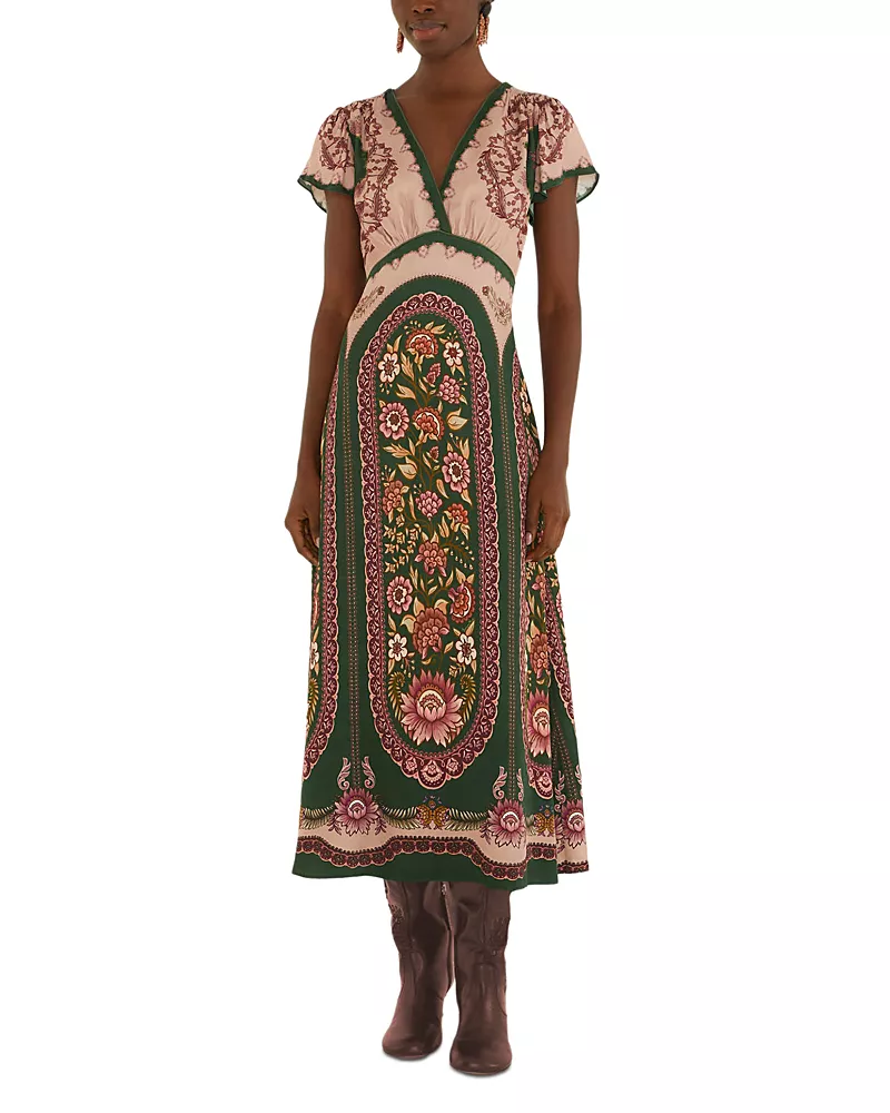 Farm Rio Daniela Green Maxi Dress