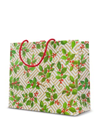 Holly and Fretwork Gift Bag