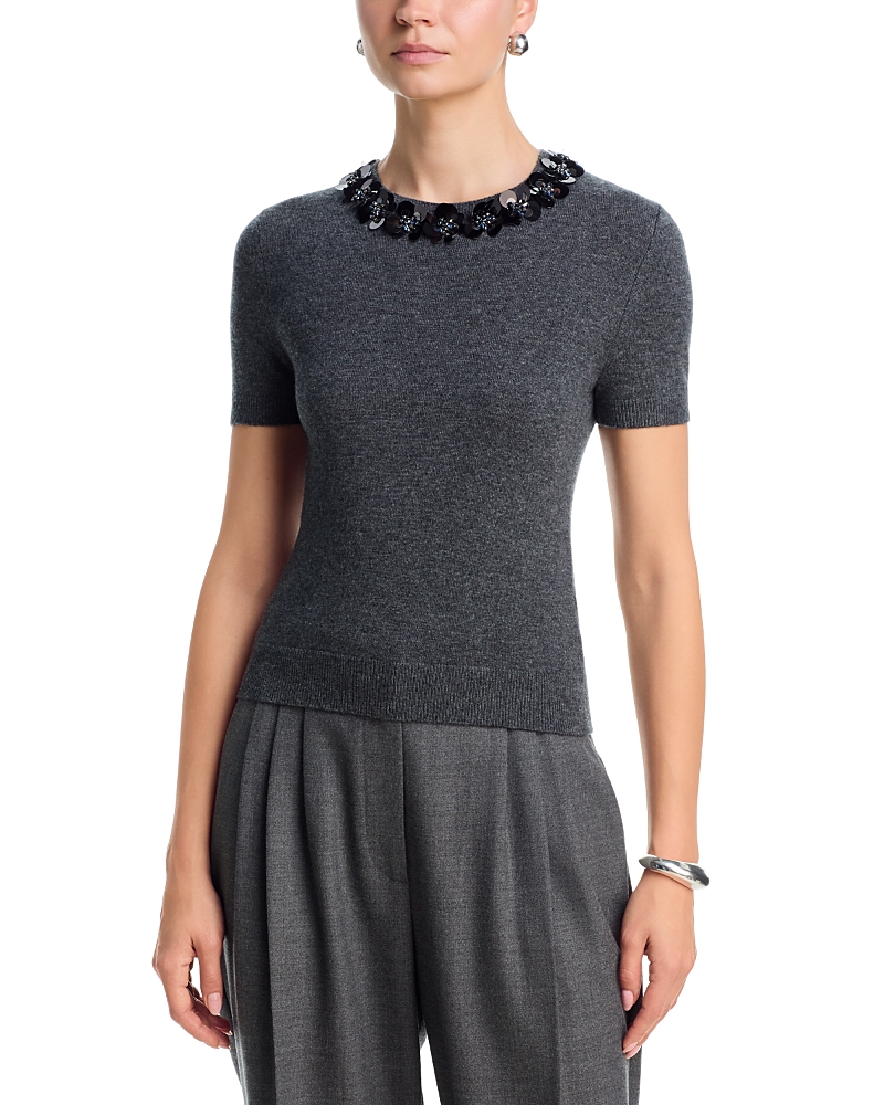 Simkhai Sophie Wool Cashmere Short Sleeve Top