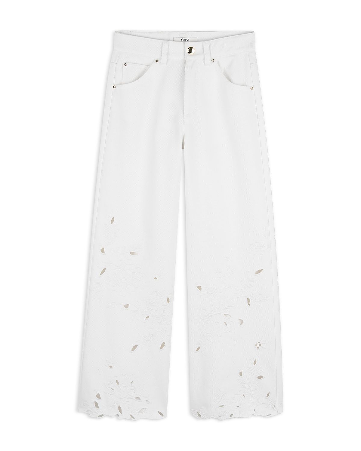 Chloe Girls' Embroidered Floral Bootcut Trousers - Big Kid