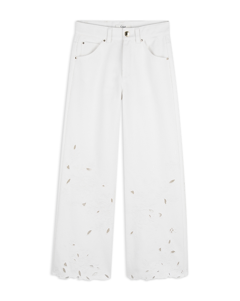 Chloe Girls' Embroidered Floral Bootcut Trousers - Big Kid