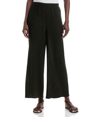 Pliss&eacute; Wide Ankle Pants