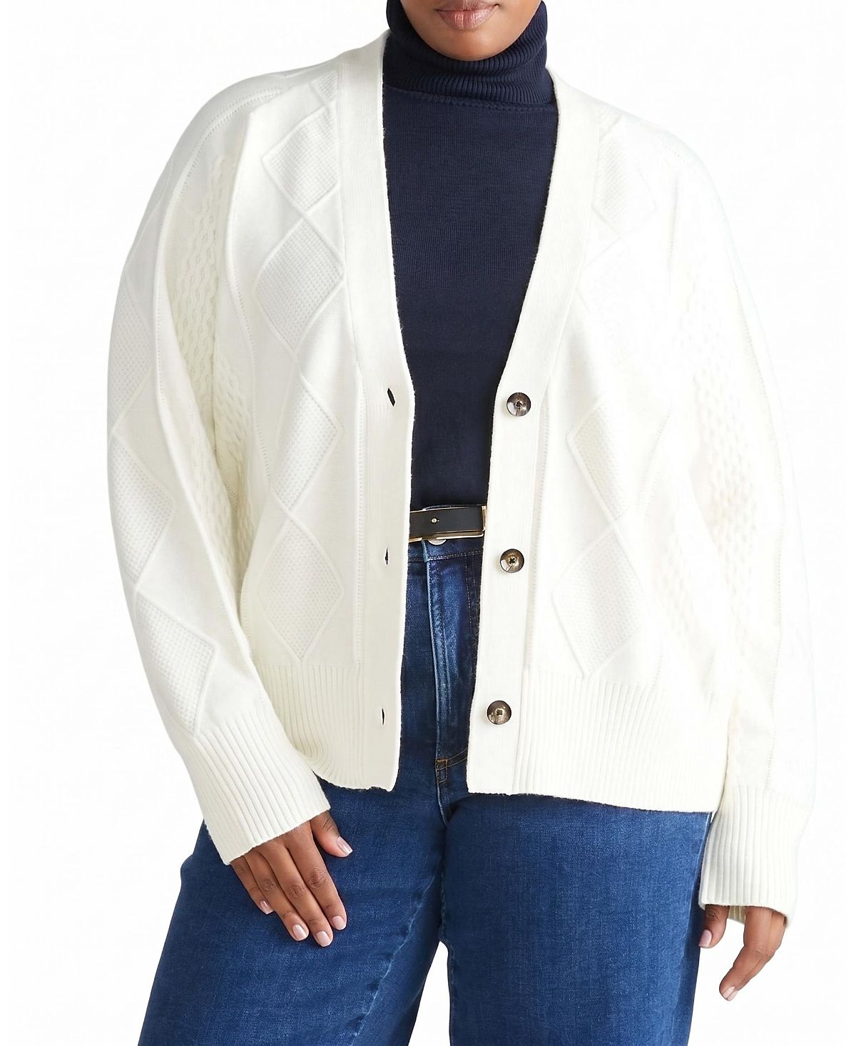 Universal Standard Women's Plus Cable Knit Cardigan