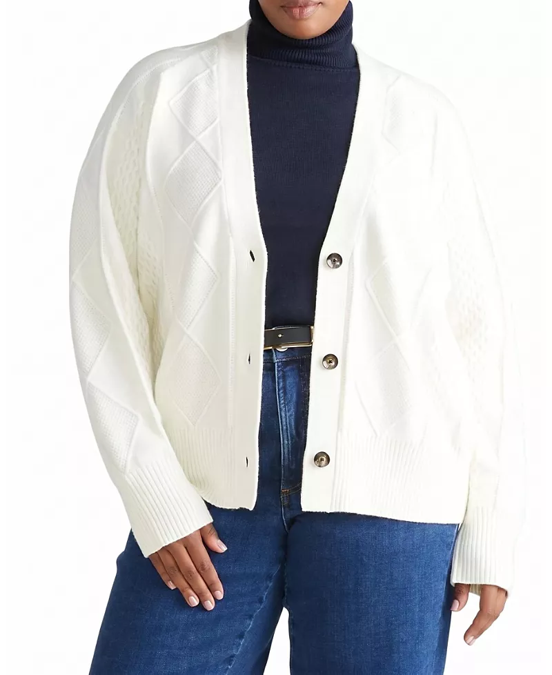 Universal Standard Women's Plus Cable Knit Cardigan