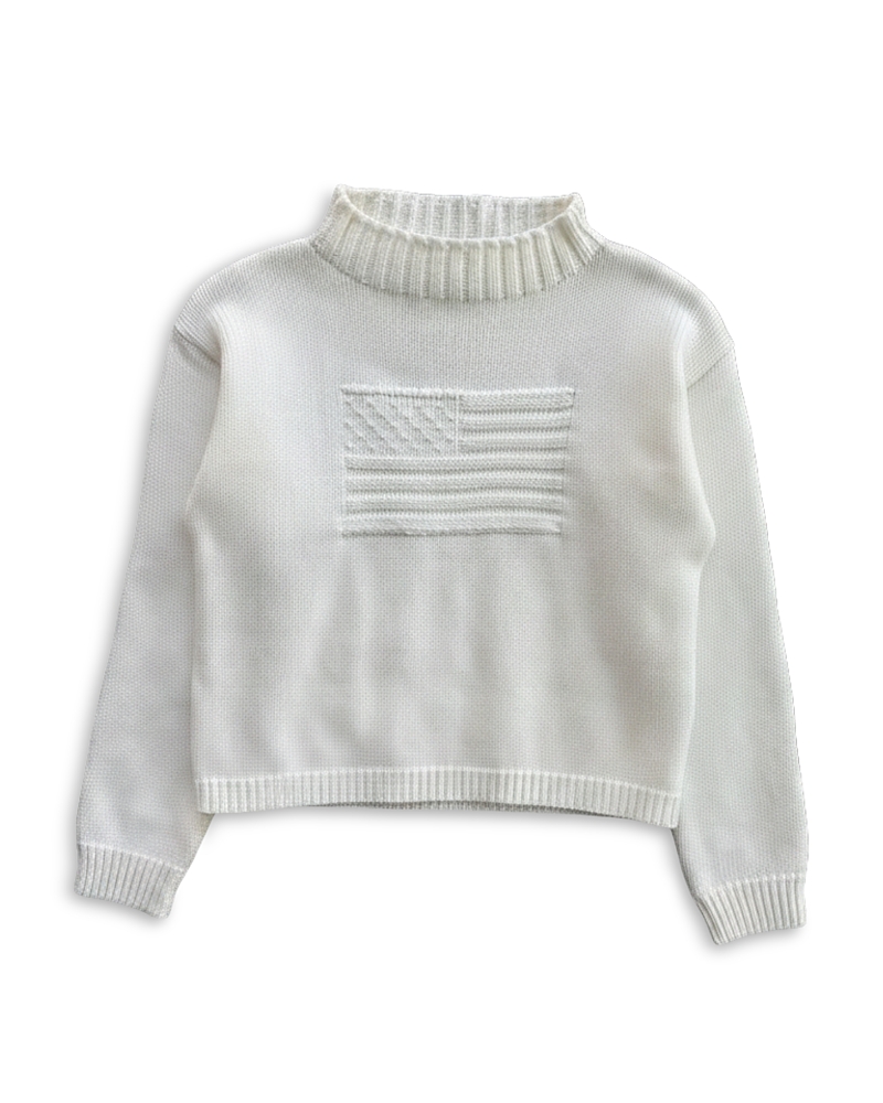 KatieJnyc Girls' American Flag Sweater - Big Kid
