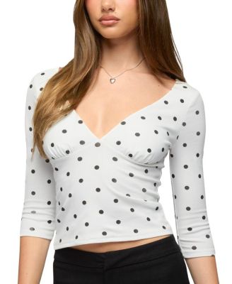 Katey V Neck Polka Dot Top