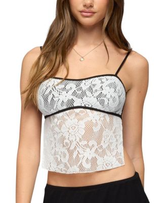 Solara Contrast Backless Sheer Crochet Top