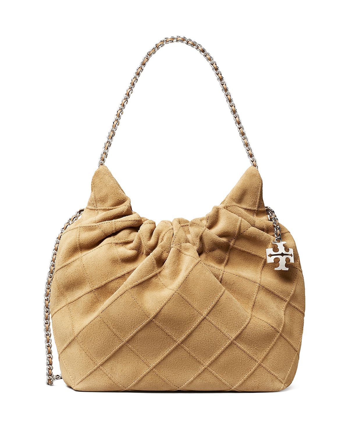 Tory Burch Fleming Mini Quilted Suede Crossbody Bag