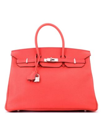Birkin 35 Handbag Pink Togo with Palladium Hardware