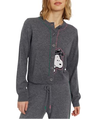  Women's Wool-Cashmere Snoopy Peep Cardigan