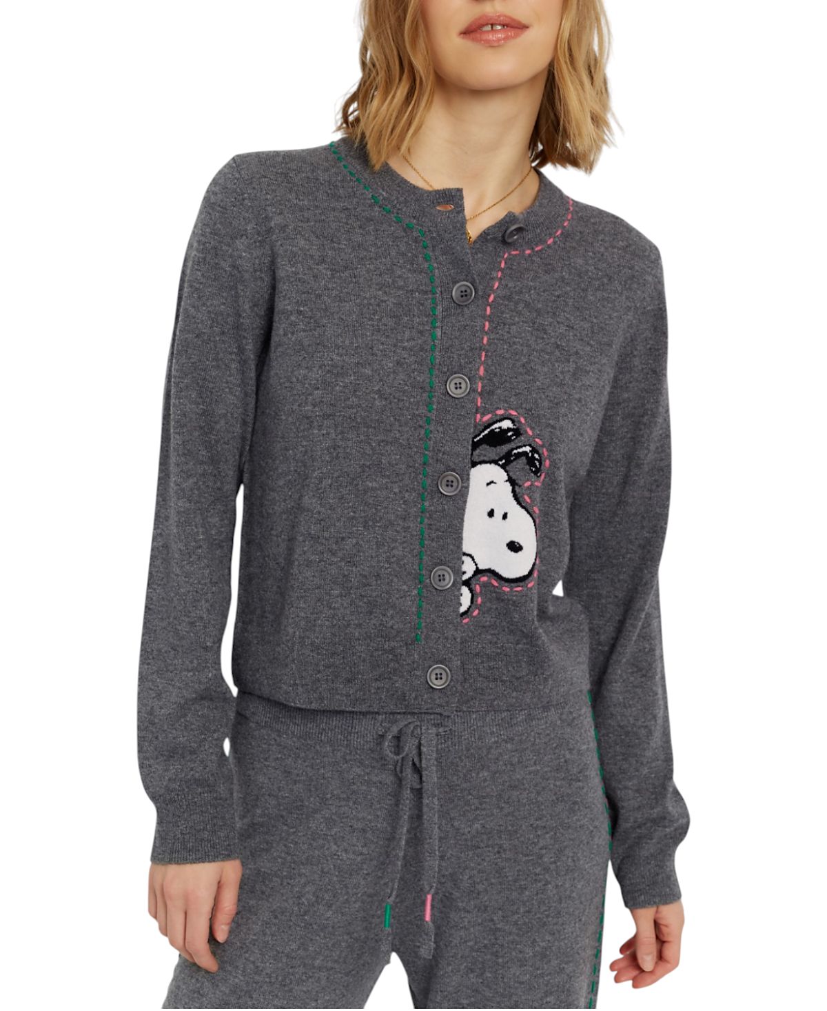 Chinti & Parker Women's Wool-Cashmere Snoopy Peep Cardigan