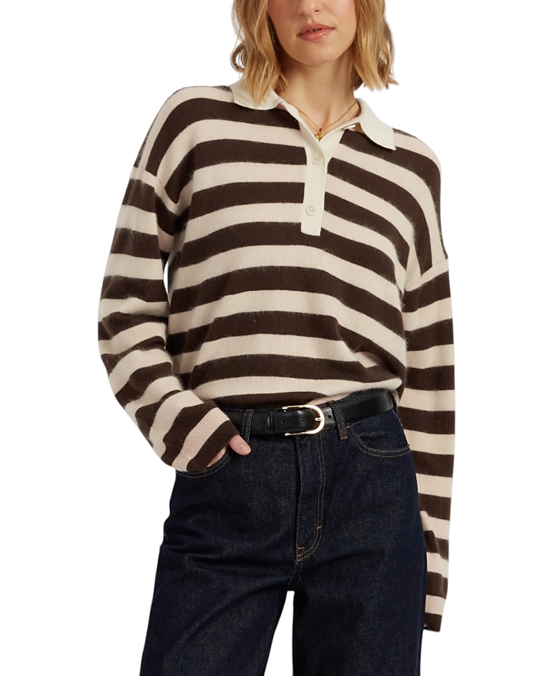 Chinti & Parker Women's Merino Stripe Polo Top