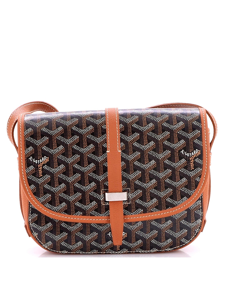 Pre-Owned Goyard Pm Belvedere Iii Messenger Bag Coated Canvas with Leather