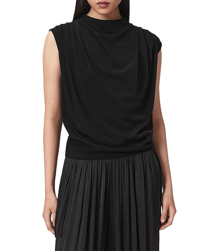 Allsaints Emerson Draped Jersey Top