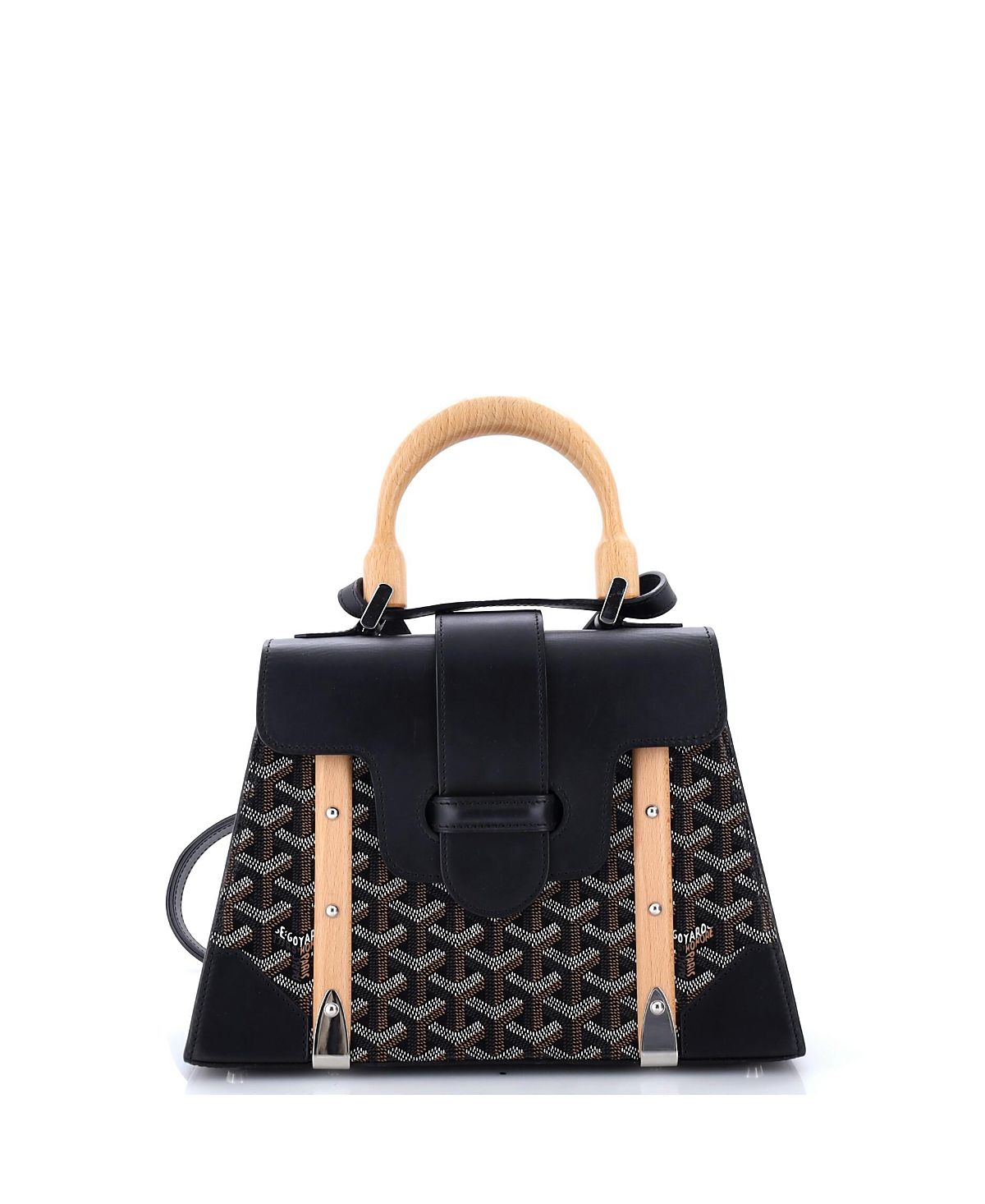Pre-Owned Goyard Pm Saigon Top Handle Bag Coated Canvas with Leather