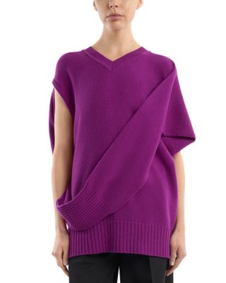 O Knit Draped Detail Sweater