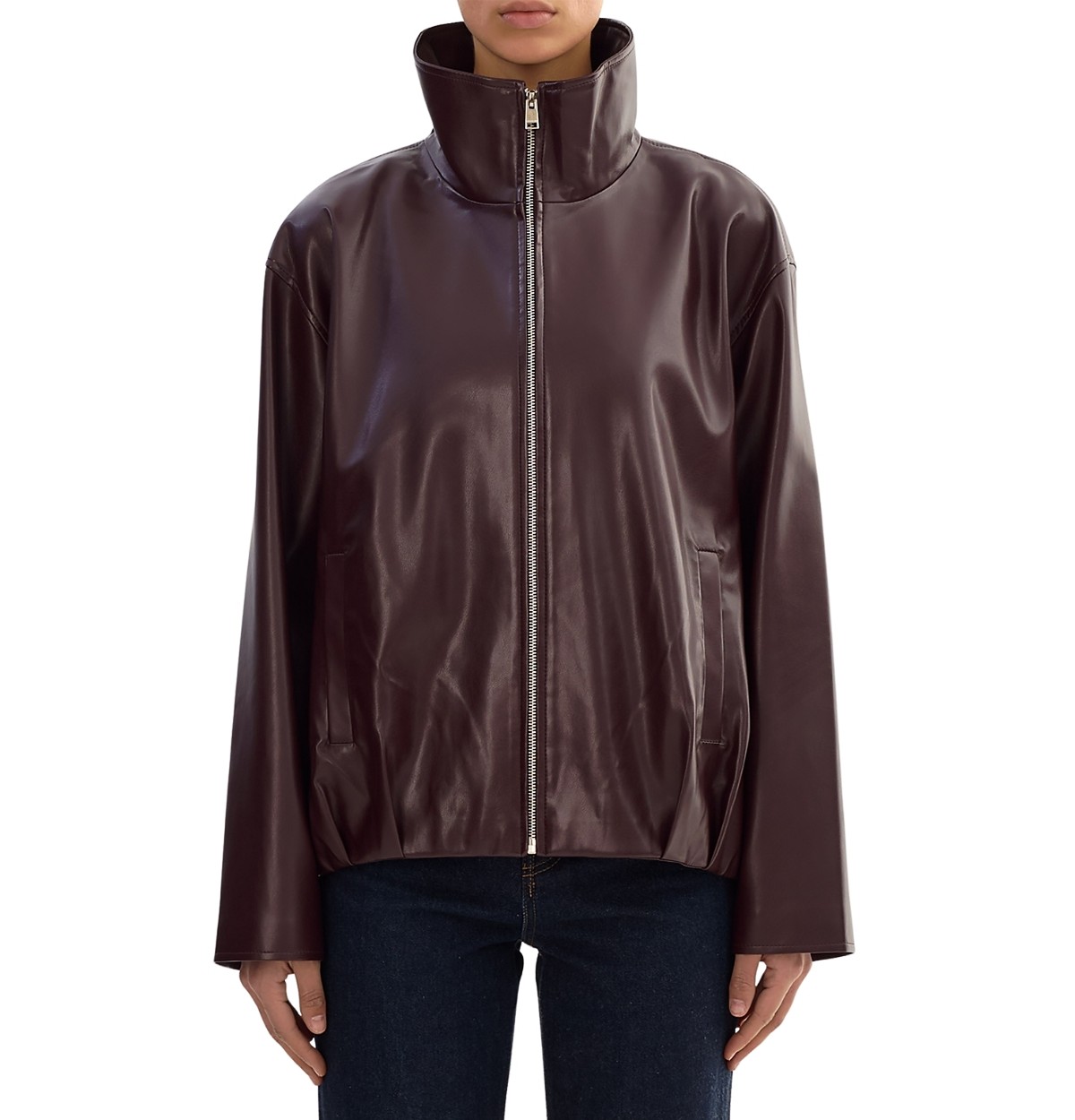 LAMARQUE Denita Faux Leather Oversized Bomber Jacket