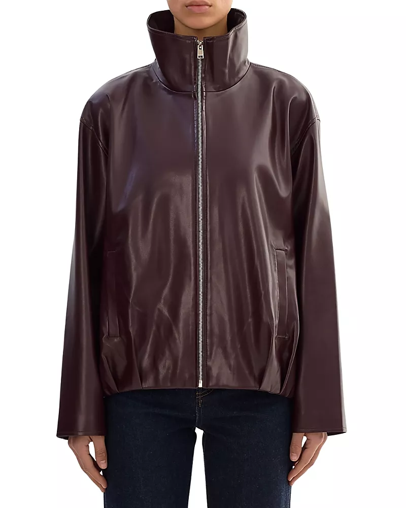 Lamarque Denita Faux Leather Oversized Bomber Jacket