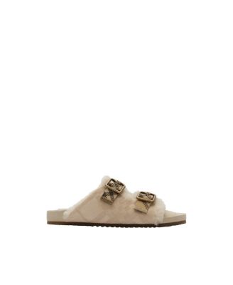 Women's Check Shearling Urchin Sandals