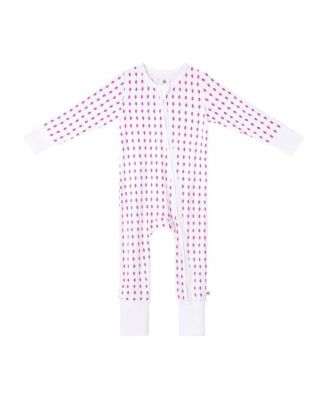 Malabar Baby Girls' Lotus Zipper Romper - Baby In Pink