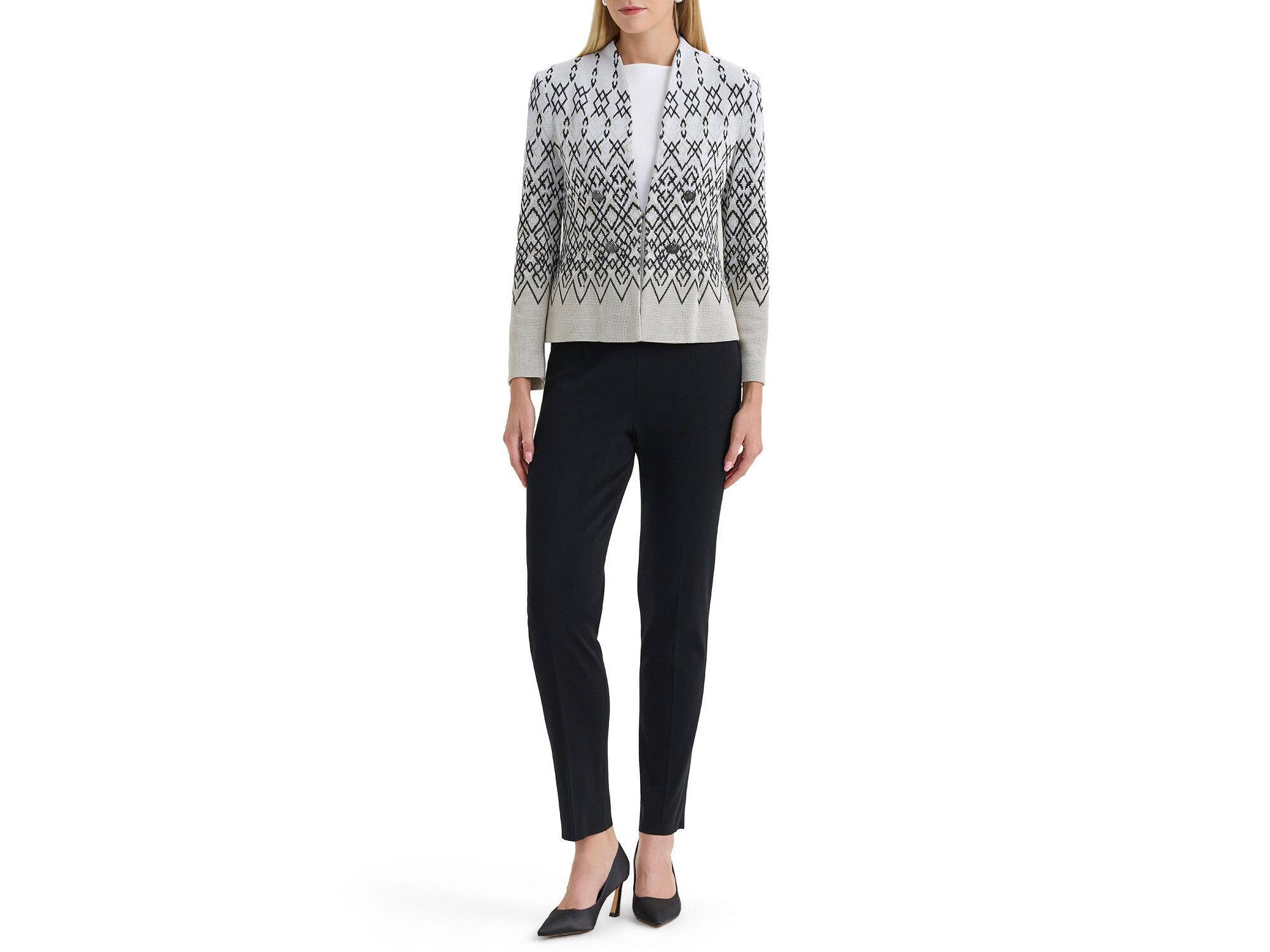 Plus Diamond Jacquard Knit Jacket — Image 6