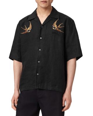 Avia Embroidered Swallows Linen Shirt