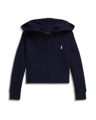 Girls' Ribbed Boxy Full Zip Hoodie - Little Kid
