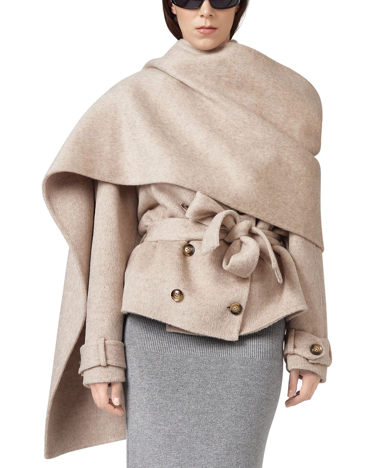 Giuseppe Di Morabito Wool Blend Short Trench Coat