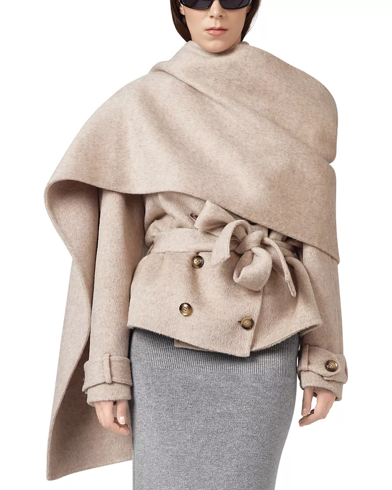Giuseppe Di Morabito Wool Blend Short Trench Coat