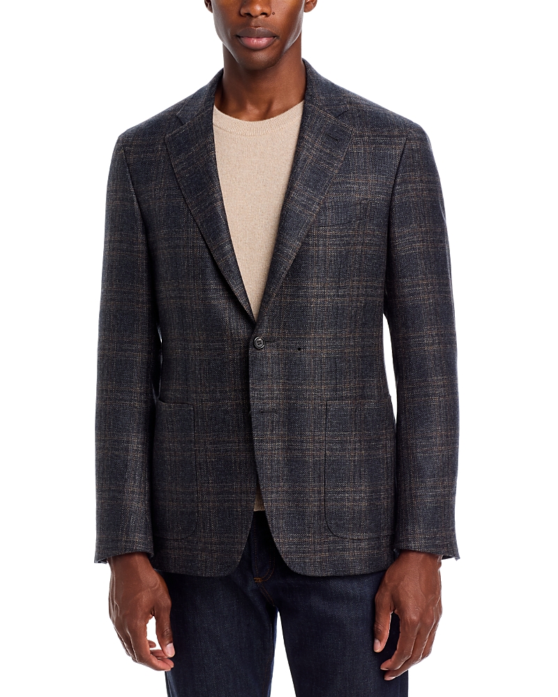 Canali Kei Tonal Plaid Trim Fit Sport Coat